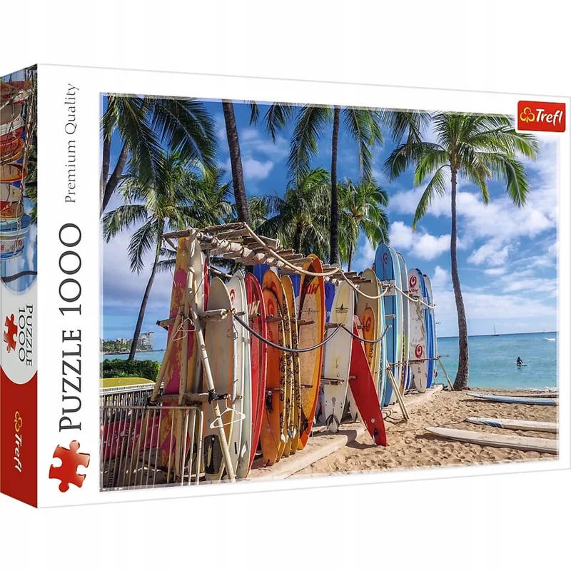 Puzzel 1000 stukjes - Waikiki Beach, Hawaï from Trefl – box