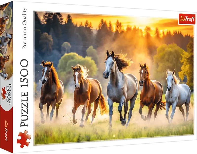 puzzel 1500 stukjes wilde paarden FSC karton duurzaam speelgoed. van Trefl, editie Meerkleurig – doos