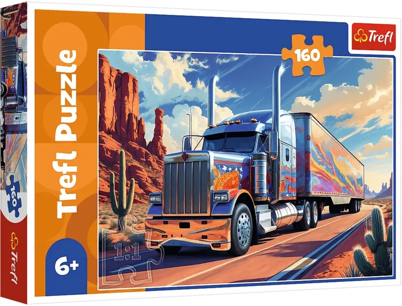 Puzzel 160 - Vrachtwagen op de weg Trefl 15413 fra Trefl, Flerfarvet-udgave – æske