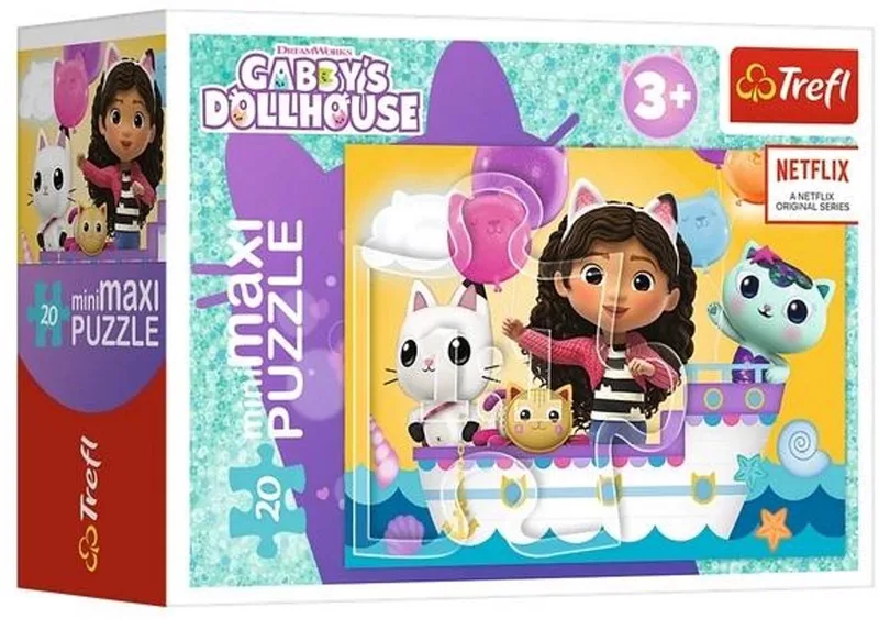 Puzzel 20 miniMaxi Kleurrijke dag Gabby 4 TREFL - Puzzel met 20 stukken van Trefl, editie Kleurrijk – doos