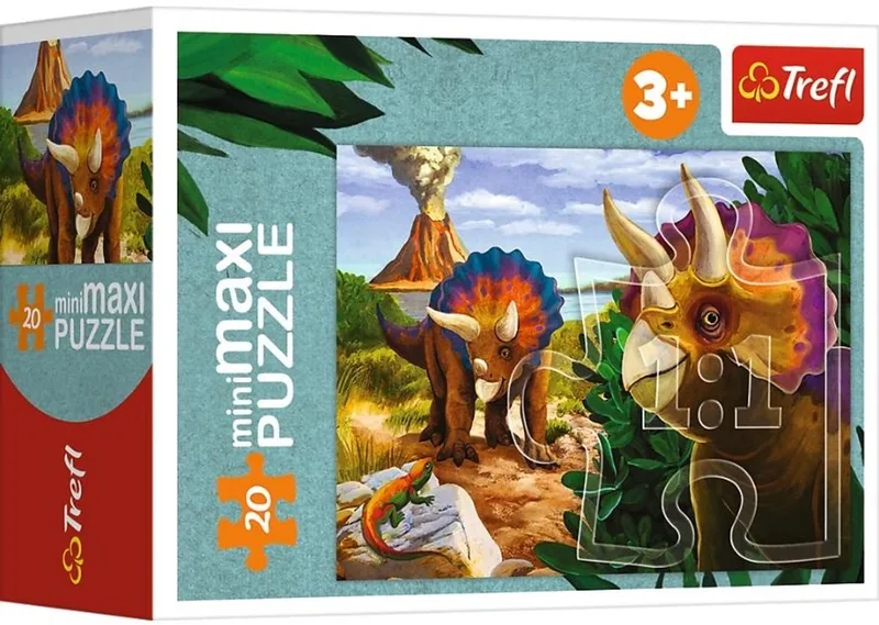 Puzzel 20 miniMaxi Ontdek de wereld van de dinosauriërs 4 TREFL - Puzzel met 20 stukken van Trefl – doos