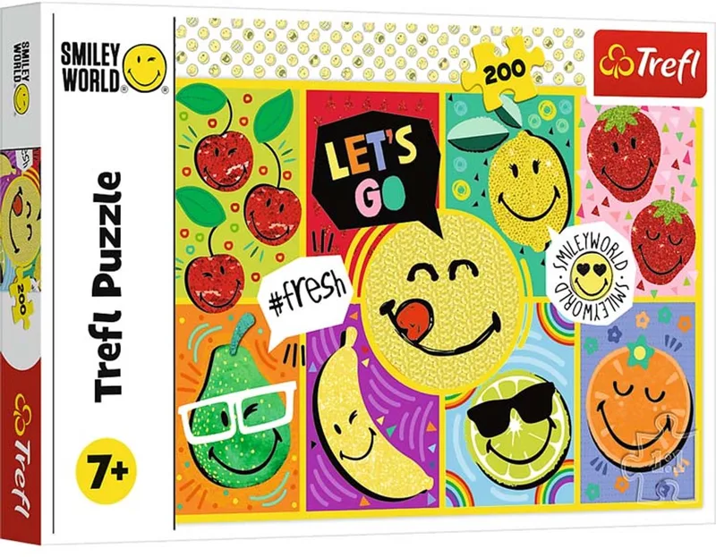 puzzel 200 stukjes - Happy Smiley kleurrijk karton speelgoed. van Trefl, editie Meerkleurig – doos