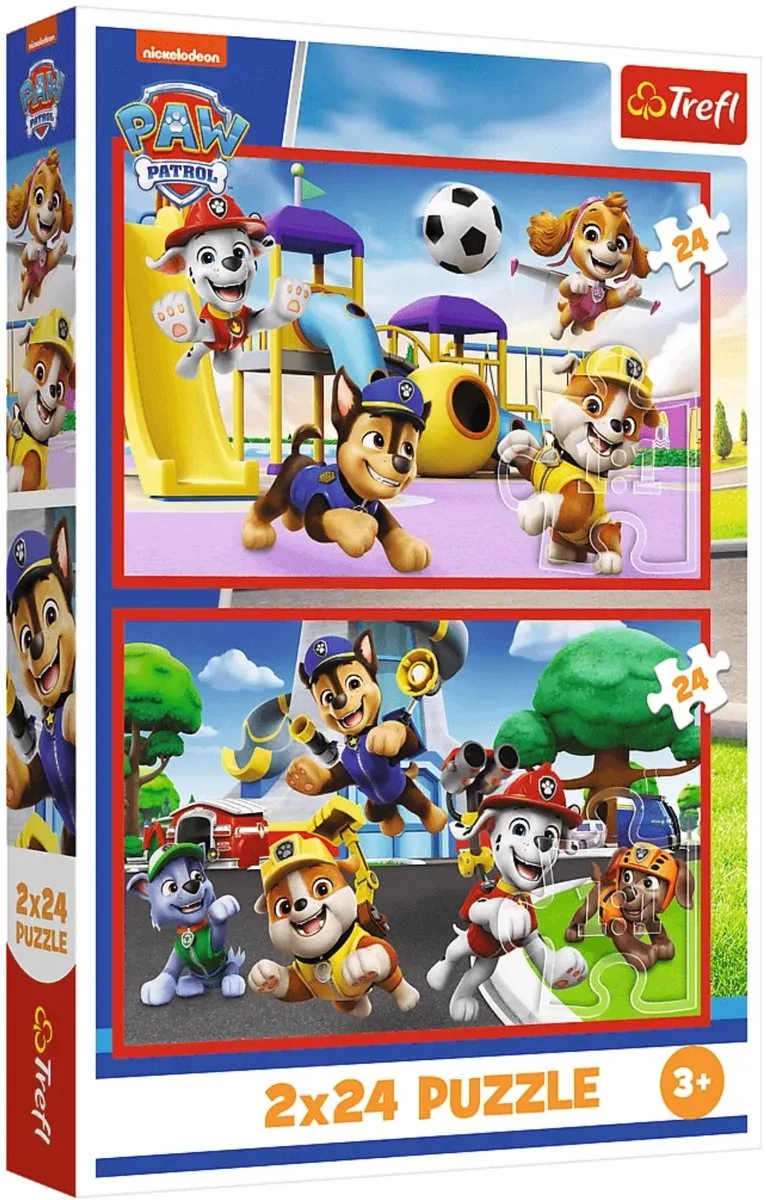 Puzzel - 2x24 - Hondenspeeldag - Paw Patrol Trefl 34434 de Trefl, édition Multicolore – boîte