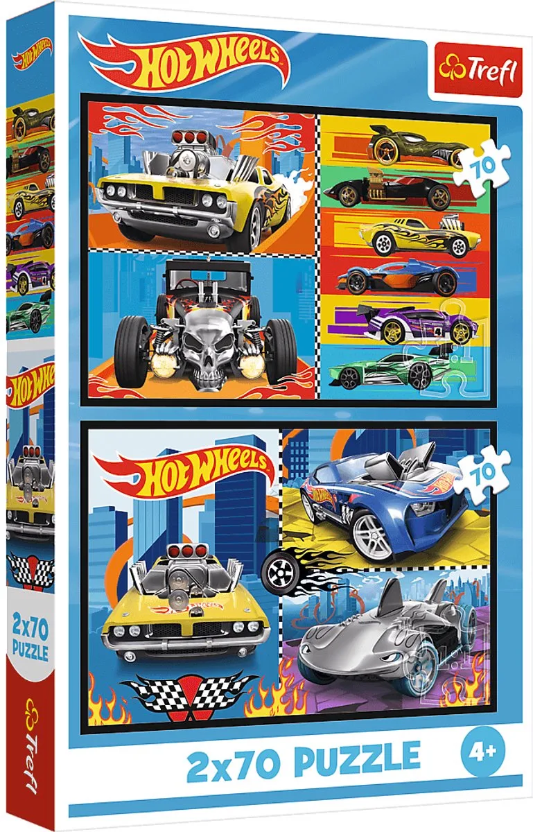 Puzzel - 2x70 - Auto's - Hot Wheels Trefl 34442 from Trefl, Multicolour edition – box