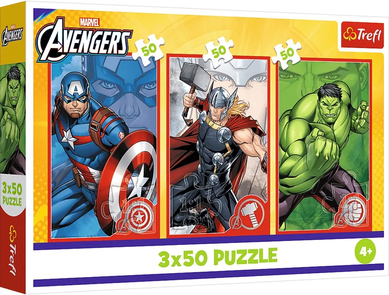 Puzzel - 3x50 - Jouw Held / Disney Marvel The Avengers Trefl 34891 from Trefl, Multicolour edition – box
