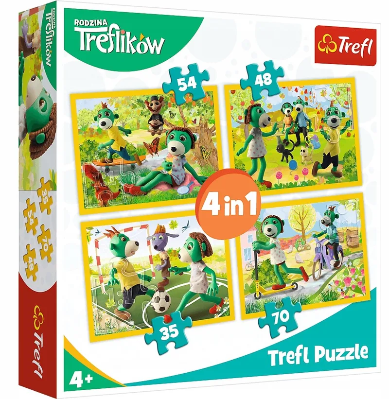 Puzzel 4-in-1 Gezellige spelletjes met de Treflikjes van Trefl, editie Meerkleurig – doos