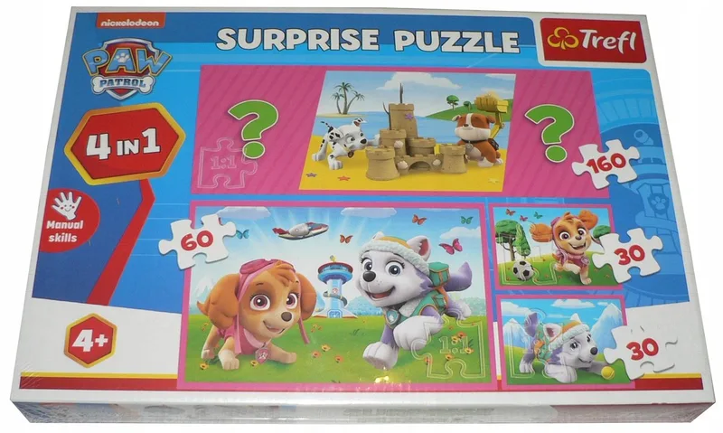 Puzzel 4-in-1 Paw Patrol - 280 Stukjes, Vanaf 4 Jaar van Trefl – doos