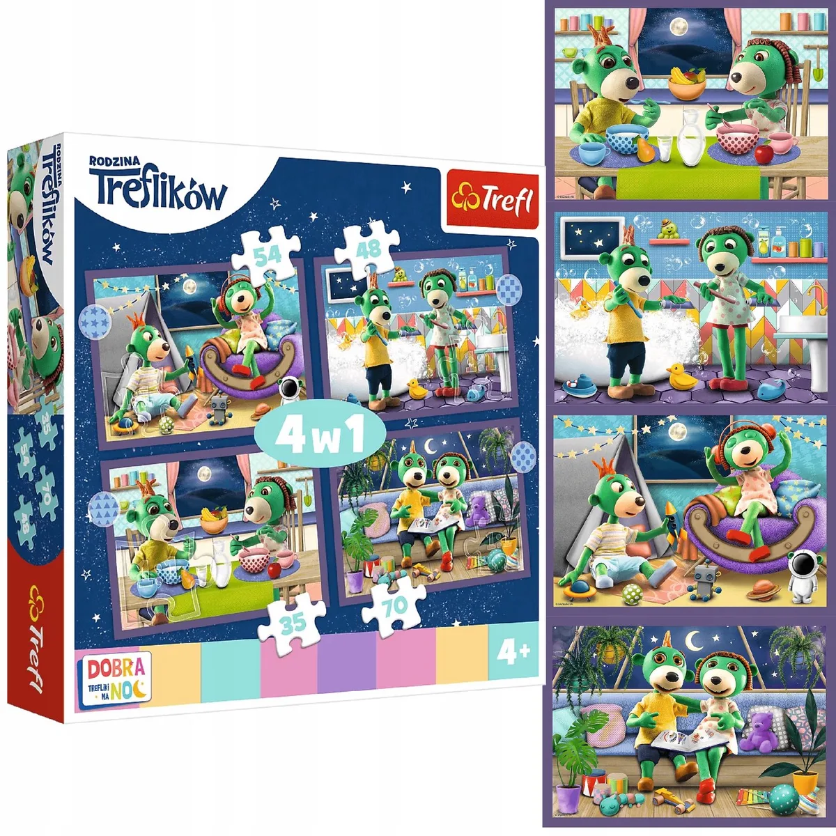 Puzzel 4-in-1 Trefliki 207 Stukjes, Leeftijd 4+ von Trefl – Schachtel