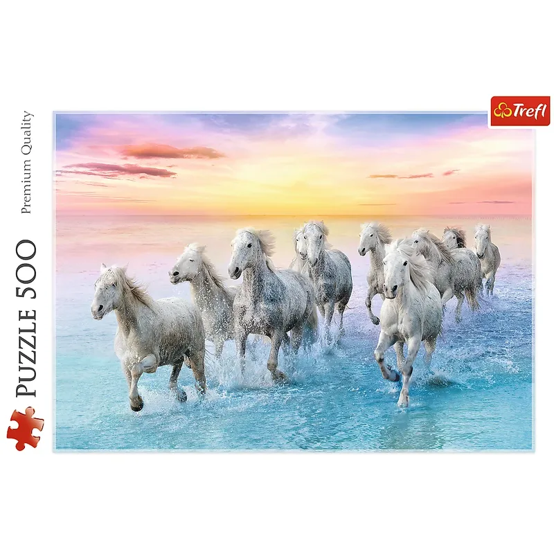 puzzel - 500 stukjes von Trefl, Ausgabe Paarden in galop – Schachtel 2 von 3