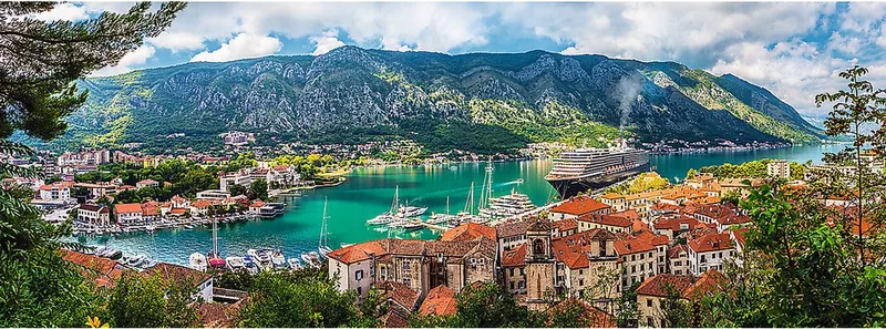 puzzel 500 stukjes - panorama Kotor Montenegro landschap. von Trefl, Ausgabe Mehrfarbig – Schachtel