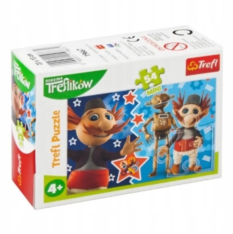 Puzzel 54 Stukjes Mini - Vrolijke Treflik Familie de Trefl, édition Multicolore – boîte