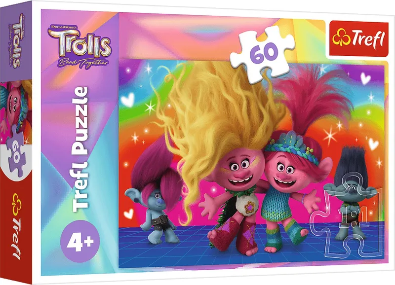 puzzel - 60 stukjes - Vriendelijke Trolls Universal Trolls 3. from Trefl, Multicolour edition – box