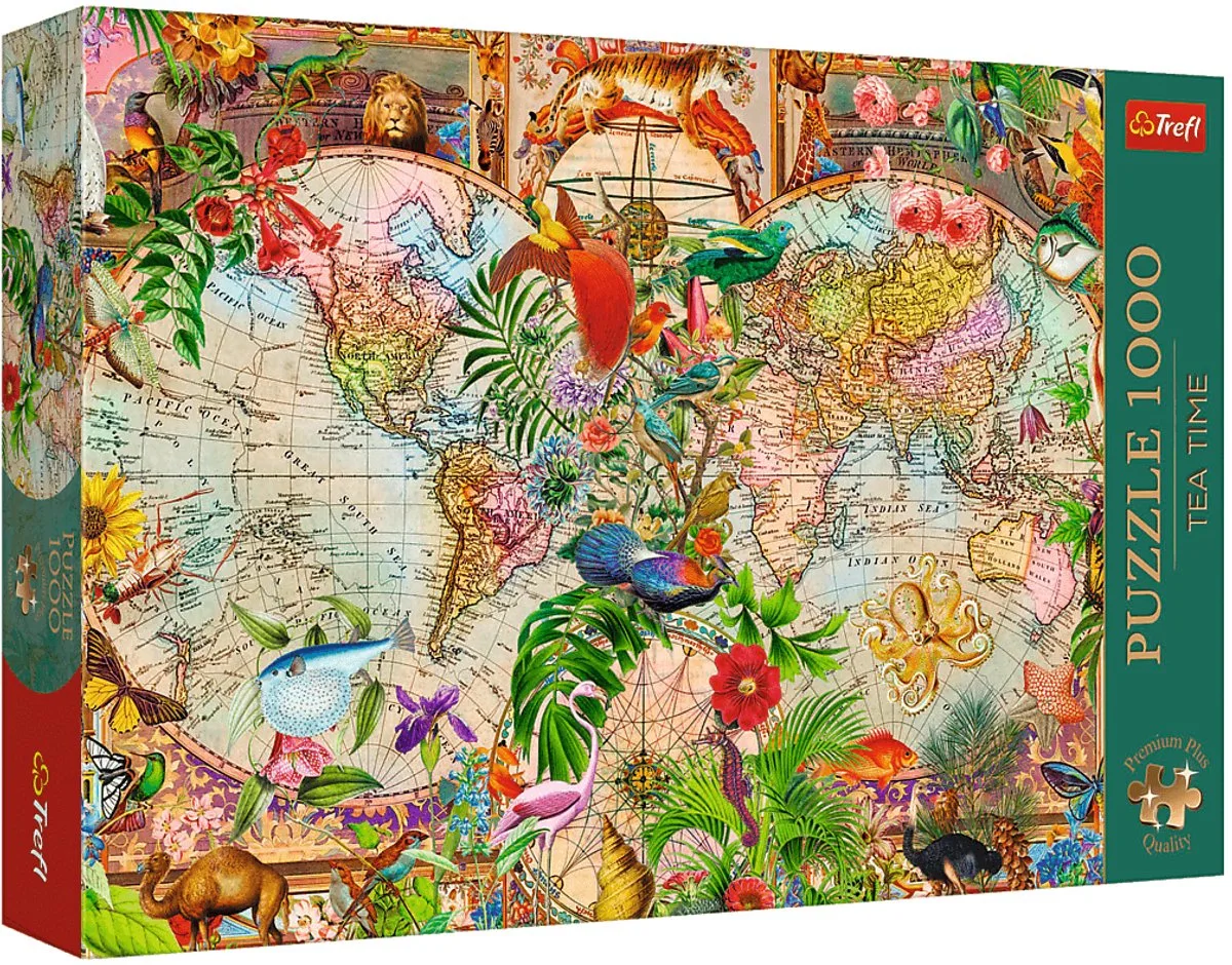 puzzel Antique World Map - 1000 stukjes educatief karton. van Trefl, editie Meerkleurig – doos