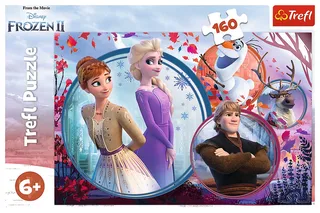 puzzel Disney Frozen 2 - 160 stukjes - Anna Elsa Olaf. von Trefl, Ausgabe Mehrfarbig – Schachtel 1 von 3