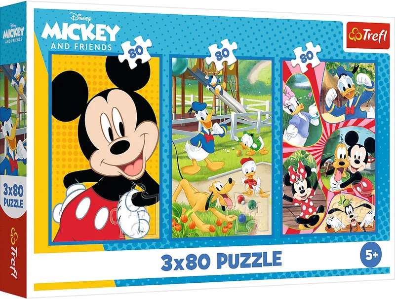 puzzel Disney Mickey Mouse en Friends 3x80 stukjes FSC Mix. van Trefl, editie Meerkleurig – doos