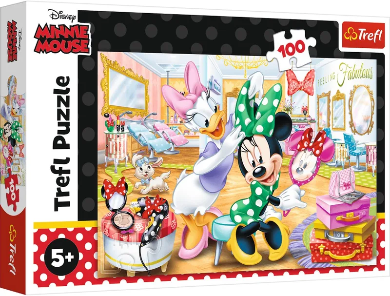 puzzel Disney Minnie - 100 stukjes - Minnie in beauty salon. from Trefl, Multicolour edition – box 1 of 2
