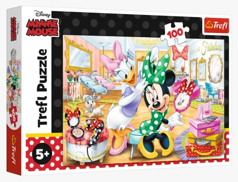 puzzel Disney Minnie - 100 stukjes - Minnie in beauty salon. from Trefl, Multicolour edition – box 2 of 2