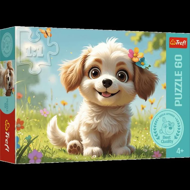 Puzzel: een puppy zijn! 60-delige puzzel de Trefl – boîte