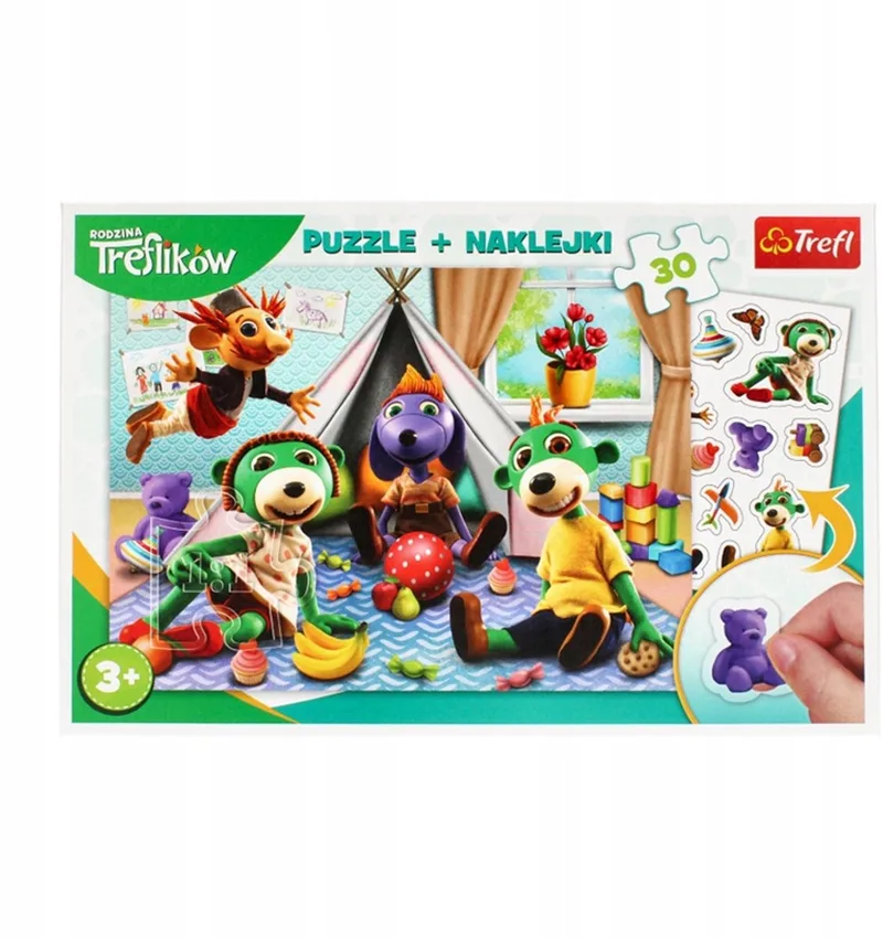 puzzel "Family Treflik" 30 stukjes + stickers fra Trefl, Flerfarvet-udgave – æske