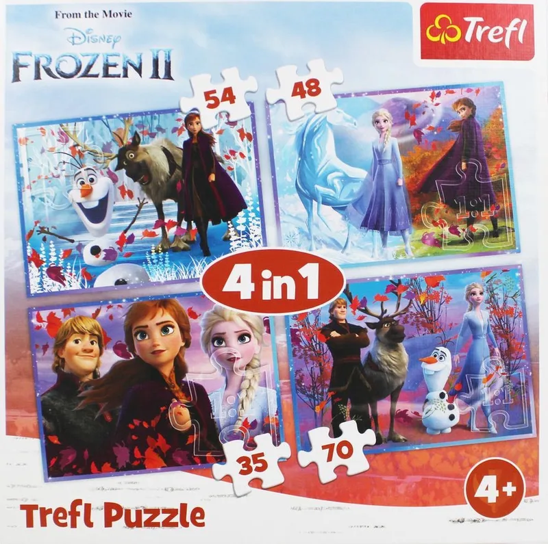 Puzzel Frozen 2 4 in 1: 35/48/54/70 stukjes van Trefl, editie Meerkleurig – doos