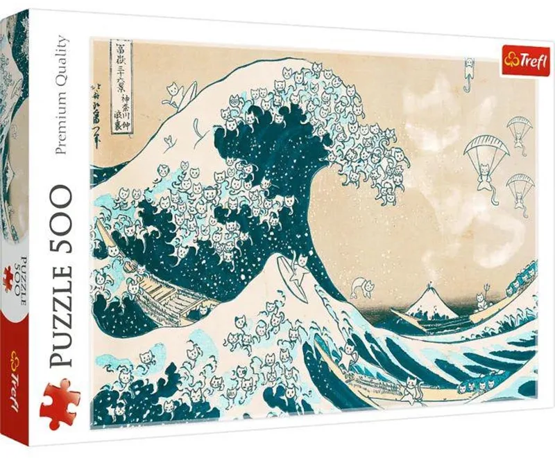 Puzzel Grote kattengolf 500 stukjes - Puzzle Wielka kocia fala 500 van Trefl – doos