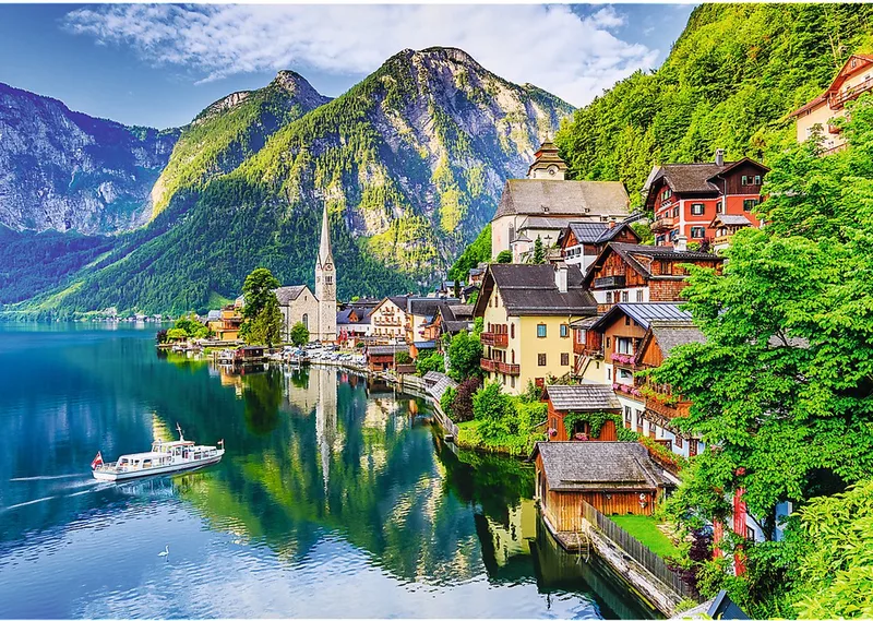 puzzel Hallstatt Oostenrijk - 1000 stukjes legpuzzel landschap. van Trefl, editie Meerkleurig – doos