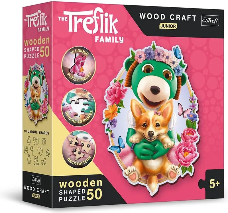 puzzel hout Wood Craft Junior Happy Trefliks milieuvriendelijk FSC. van Trefl, editie Meerkleurig – doos