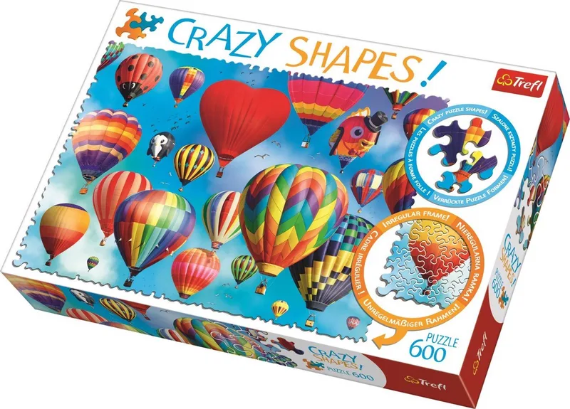 puzzel kleurrijke ballonnen - Crazy Shapes 600 stukjes. van Trefl, editie Meerkleurig – doos
