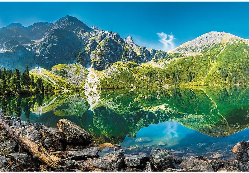 puzzel Morskie Oko meer Tatra Polen 1500 stukjes premium karton. de Trefl, édition Multicolore – boîte 1 sur 2
