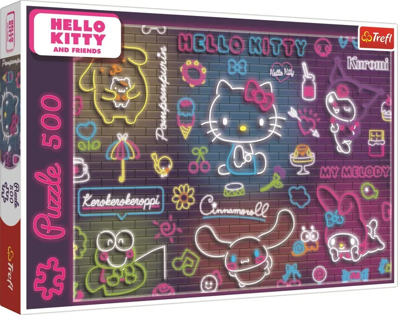 puzzel Neon Hello Kitty - 500 stukjes - kleurrijk karton. van Trefl, editie Meerkleurig – doos