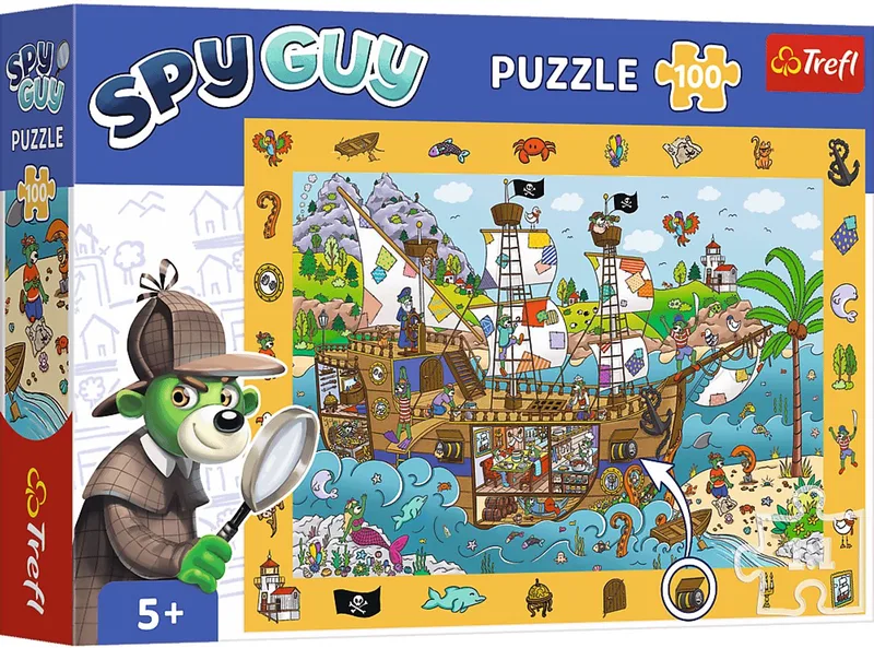 puzzel - Observation puzzel 100 stukjes - Spy Guy piratenschip. van Trefl, editie Meerkleurig – doos