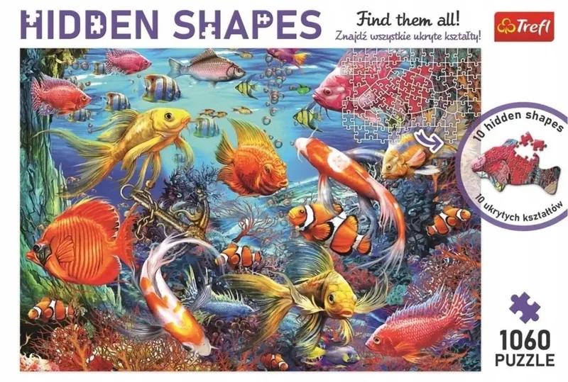 Puzzel Onderwaterleven 1060 Stukjes Hidden Shapes de Trefl, édition Multicolore – boîte