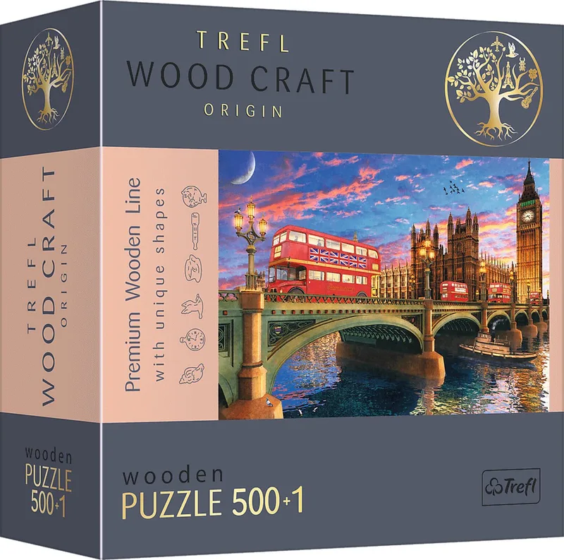 puzzel Palace of Westminster Big Ben London 500+1 stuk stad. van Trefl, editie Meerkleurig – doos