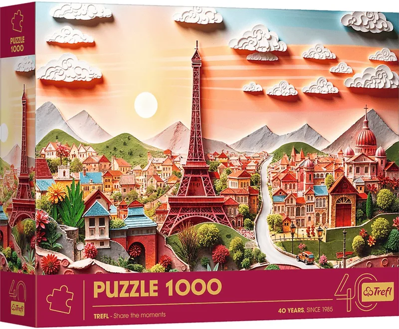 puzzel Parijs 3D-effect 1000 stukjes premium legpuzzel. from Trefl, Multicolour edition – box
