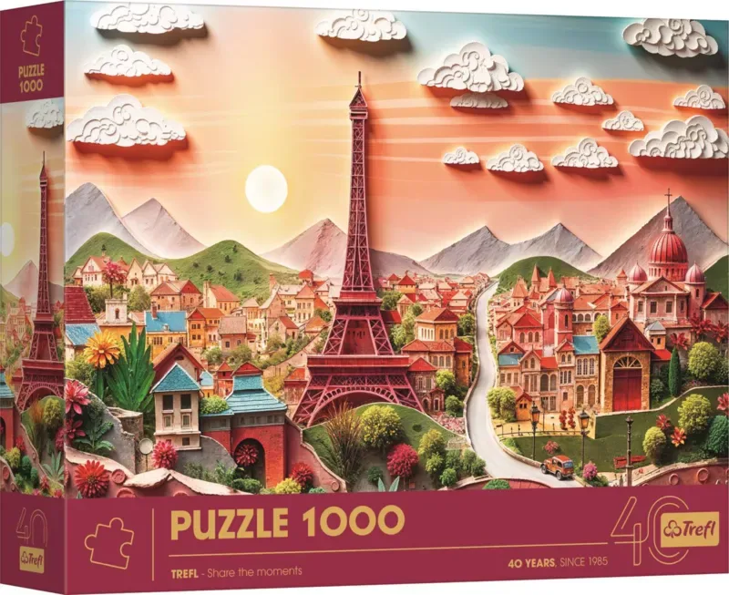 puzzel Parijs 3D-effect 1000 stukjes premium legpuzzel. van Trefl, editie Meerkleurig – doos 2 van 2