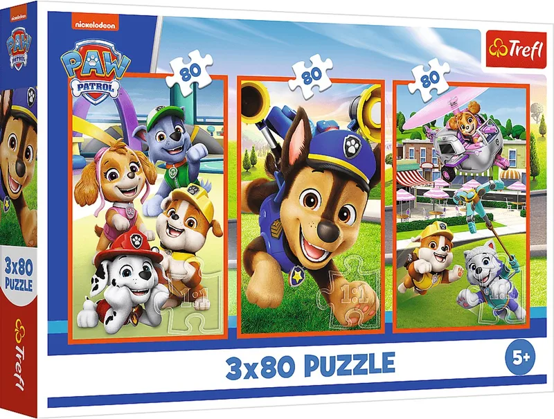 puzzel PAW Patrol 3x80 stukjes FSC Mix 70% - kinderpuzzel. van Trefl, editie Meerkleurig – doos