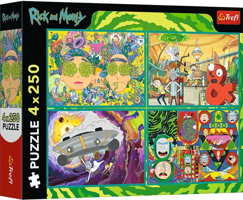puzzel Rick and Morty - 4x250 stukjes FSC Mix 70%. from Trefl, Multicolour edition – box