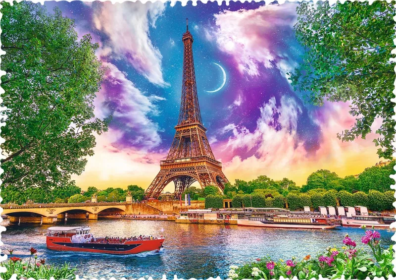 puzzel Sky over Paris 600 stukjes - Crazy Shapes. de Trefl, édition Multicolore – boîte