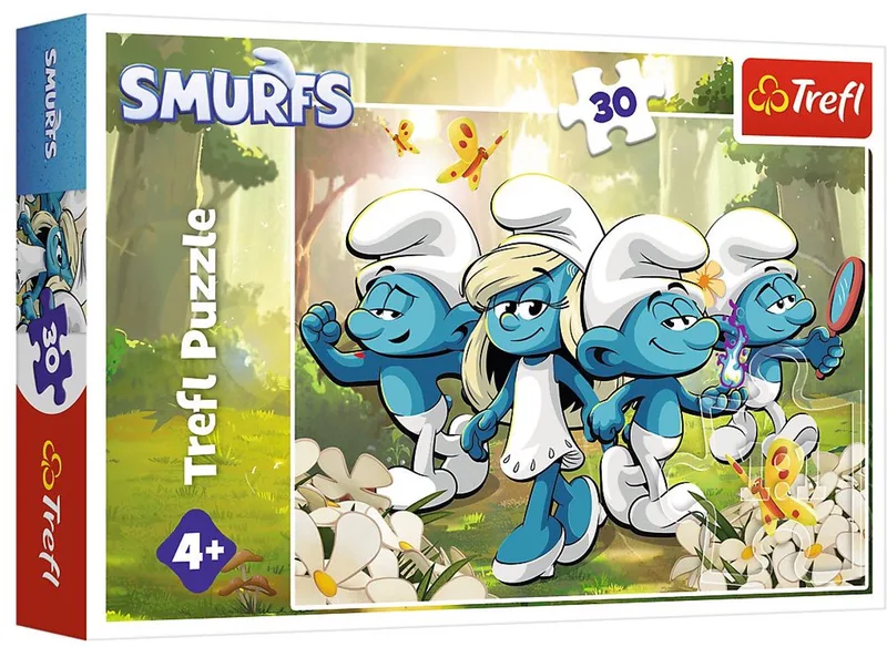 puzzel Smurfen avontuur - Smurfs The Movie 2024 - kinderpuzzel. from Trefl, Multicolour edition – box