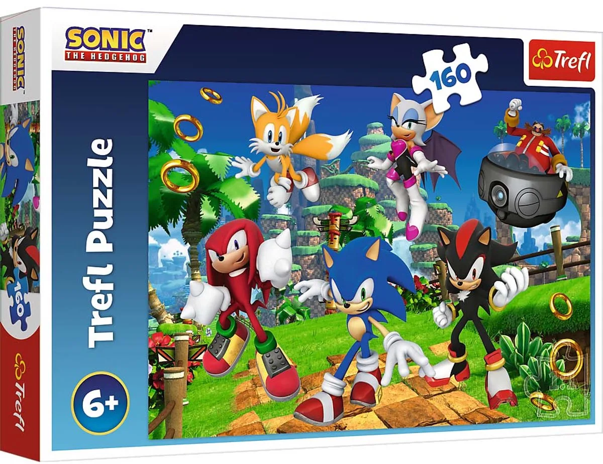 puzzel - Sonic The Hedgehog 160 stukjes cartoon kinderpuzzel. från Trefl, utgåva Flerfärgad – kartong