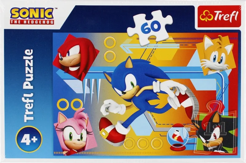 puzzel - Sonic The Hedgehog - 60 stukjes - kleurrijke legpuzzel. van Trefl, editie Meerkleurig – doos 1 van 2