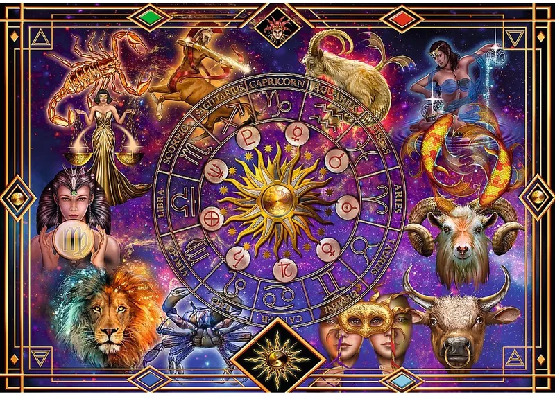 puzzel - spiraal dierenriemtekens - 1040 stukjes astrologie. van Trefl, editie Meerkleurig – doos