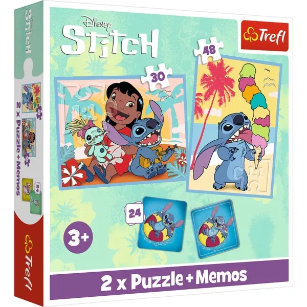 Puzzel Stitch 30 En 48 Stukjes En Memory van Trefl – doos