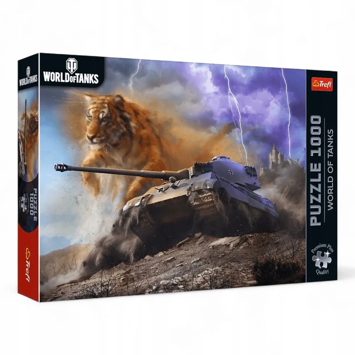 puzzel van 1000 stukjes: World of Tanks Tygrys II - Premium Kwaliteit van Trefl, editie Meerkleurig – doos