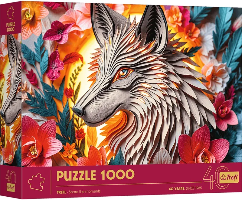 puzzel Wolf - 1000 stukjes - 3D effect - legpuzzel. van Trefl, editie Meerkleurig – doos