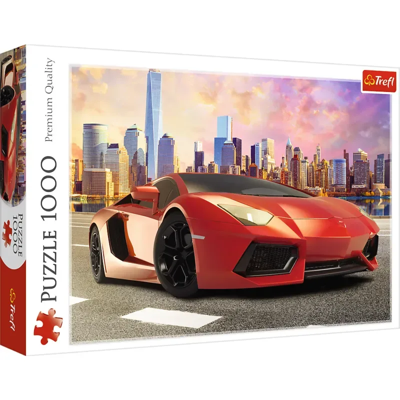 Puzzel Zonsondergangs rit 1000 stukjes van Trefl, editie Auto – doos 2 van 2