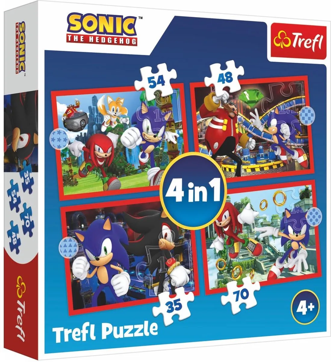 puzzelset - 4in1 Sonic The Hedgehog avonturen karton speelgoed. från Trefl, utgåva Flerfärgad – kartong