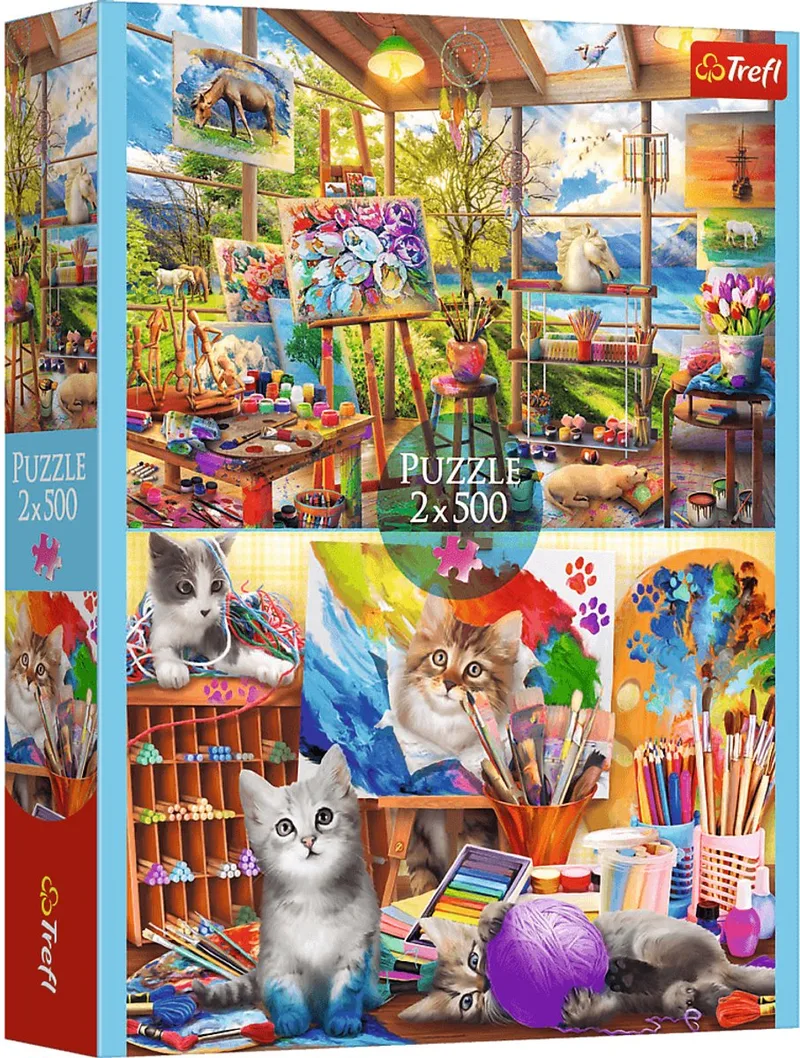 puzzelset - kunst schilderen - 2x500 stukjes karton FSC. van Trefl, editie Meerkleurig – doos