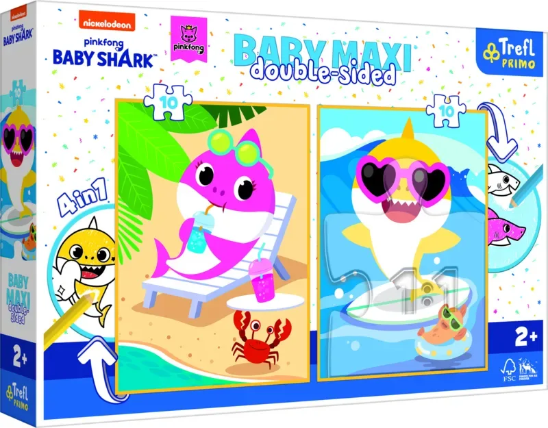 Puzzle 2 Puzzles - Baby Maxi Puzzle - Baby Shark - Moins de 10 pièces van Trefl – doos