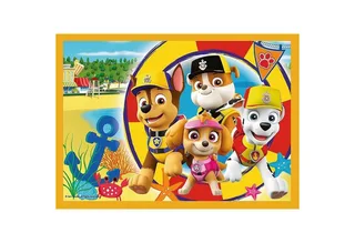 Puzzle 4 in 1 Puzzle, Das lustige Team von PAW Patrol, von 35 bis 70 Teilen, Puzzleteile van Trefl – doos 3 van 5